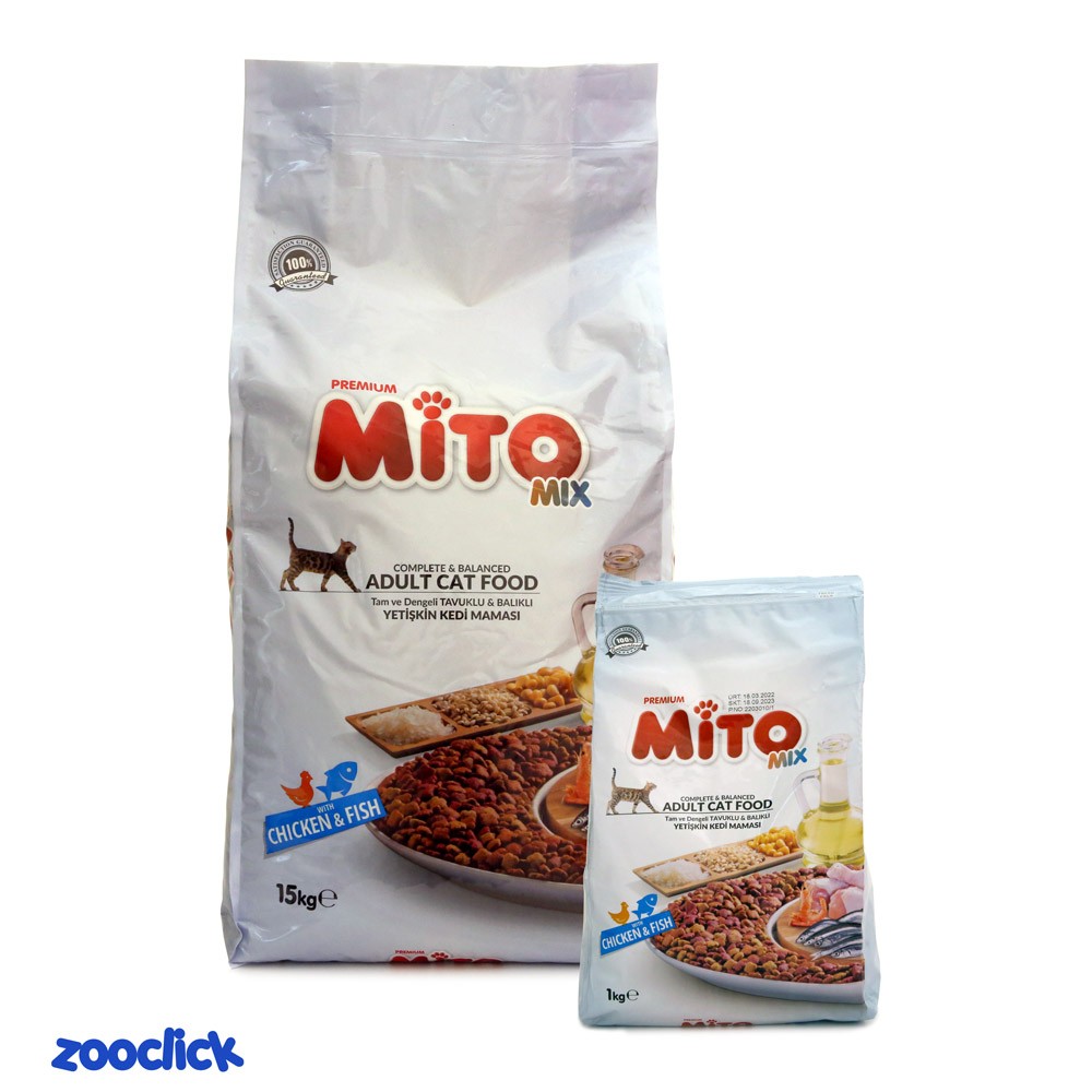 mitomix adult cat food chicken & rice غذای خشک گربه میتو میکس