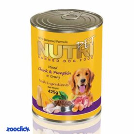 nutry pet dog chunk with beef & pompkin کنسرو سگ نوتری پت با طعم گوشت و کدو حلوایی
