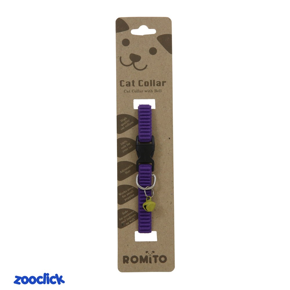 romito collar with bell dark purple
