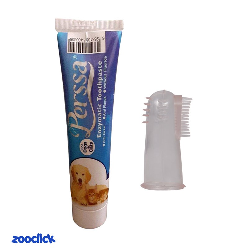 perssa toothbrush & toothpaste مسواک و خمیر دندان سگ و گربه پرسا