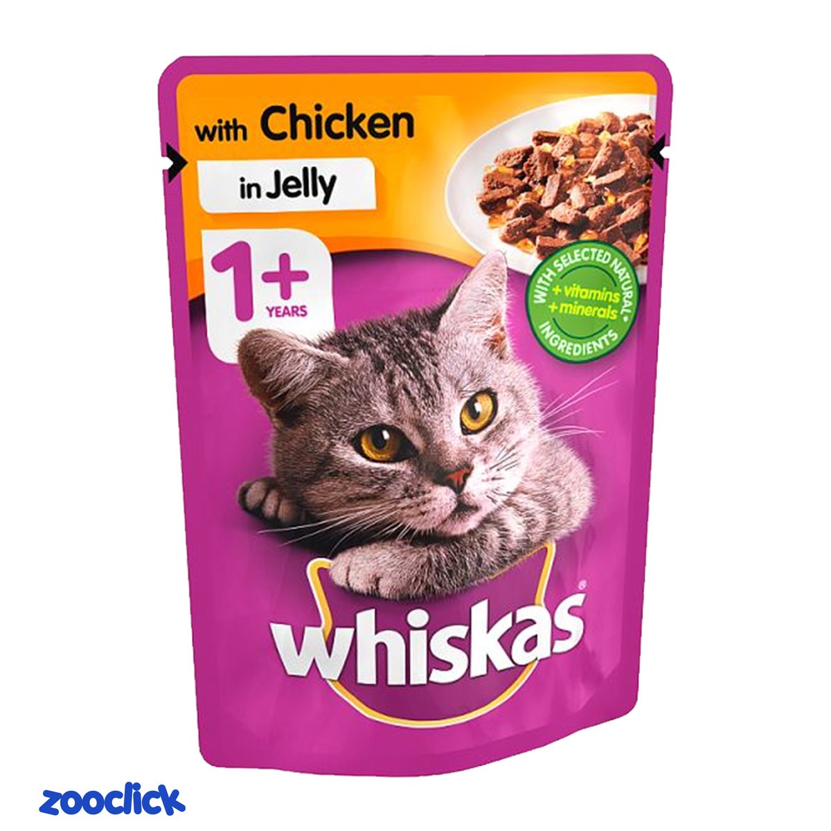 whiskas pouch with chicken پوچ گربه با طعم مرغ ویسکاس